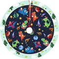 Cute Dinosaur Christmas Tree Skirt Xmas Tree Mat Halloween Christmas Tree Ornaments Decorations Holiday Party Indoor Outdoor 30"