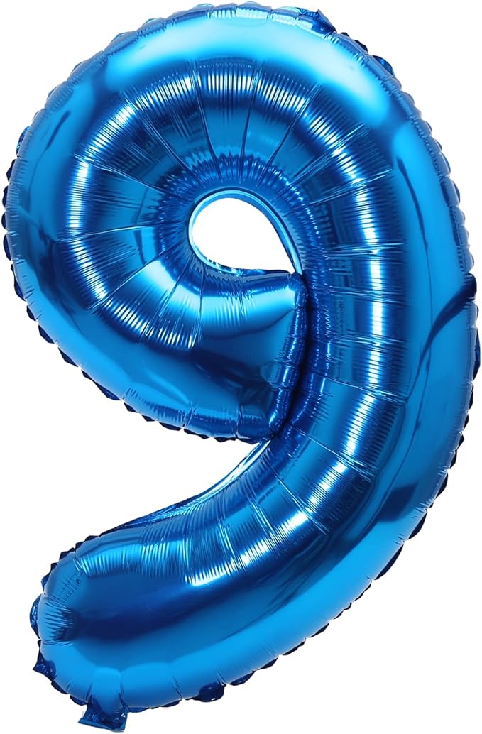 YPSelected 32 Inch Large Foil Helium Number Balloon Birthday Wedding Party 0-9 (Blue, 9)