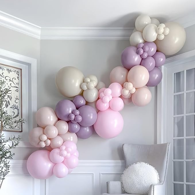 Dusty Purple Balloons 5inch Taro Purple Balloon 60pcs Mini Small Round Retro Lavender Lilac Latex Balloon for Arch Garland Retro Boho Birthday Party Decoration Wedding Baby Bridal Shower Bachelorette
