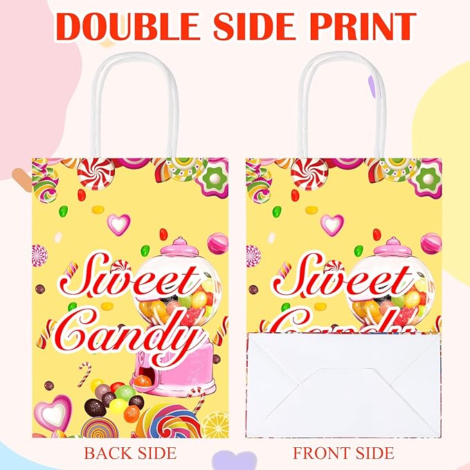 Cabaubl 24 Pack Candy Goodie Bags, Gift Bag with Handles, Candy Bags for Candy Party Favors, Treat Bag for Birthday Party Decorations
