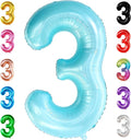 KatchOn, Giant Light Blue Number 3 Balloon - 40 Inch | Blue 3 Balloon Number for 3rd Birthday Decorations | 3rd Anniversary Decorations | Baby Shark Birthday Decoration