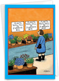 NobleWorks Funny Birthday Paper Card with 5 x 7 Inch Envelope (1 Card) Bday Plant Kill C10871BDG-UA