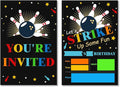 Soiceu Bowling Birthday Invitations Let's Strike Up Some Fun Bowling Invites with Envelopes Set of 20 Birthday Party Invitations