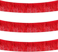 BEISHIDA 3 Packs 30 Feet Metallic Foil Fringe Garland Tinsel Streamers，Shiny Red Wall Hanging Tinsel Fringe Banners for Wedding Birthday Party Decoration Halloween Christmas New Year