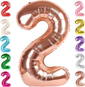 2 Numbers Balloon 40 Inch Rose Gold Two Balloon Number Birthday Decor, 2nd 12 21st Party Celebration Decorations Graduations Wedding Baby Shower