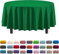 Exquisite Party Solids 6-Pack Premium Plastic Tablecloth 84in. Round Plastic Table Cover - Emerald Green