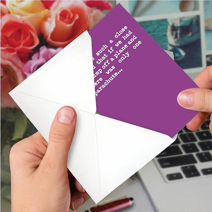 NobleWorks - Funny Happy Birthday Card with Envelope - Colorful Humor, Greeting Note - One Parachute 0936