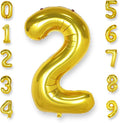 AULE 40 Inch Big Gold 2 Balloon Number Large Foil Helium Number Balloons 0-9 Jumbo Giant Happy 2nd Birthday Party Decorations for Boy or Girl Huge Mylar Anniversary Party Supplies