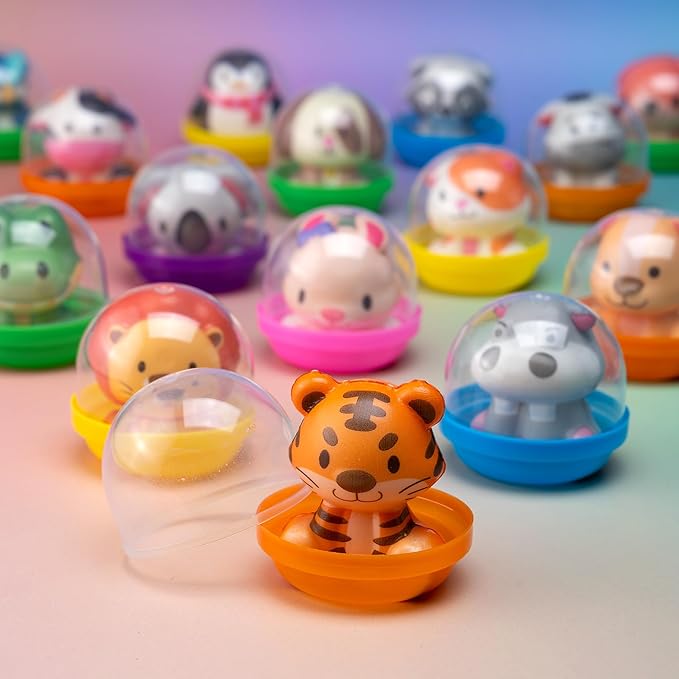 Party Favors for Kids 24PCS Safari Animal Squishy Toys,Goodie Bag Stuffers, Pinata Stuffers,Birthday Gifts for Boys & Girls,Treasure Chest Prizes,Classroom Prizes for Kids(