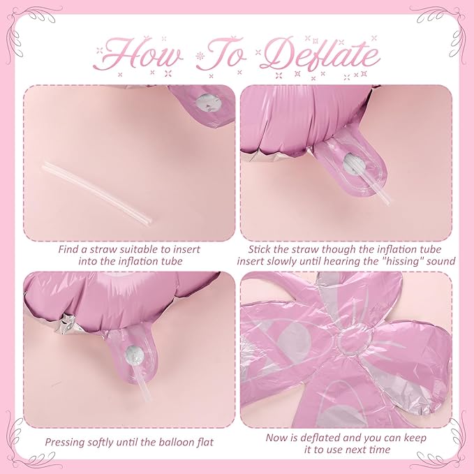 Lewtemi 4 Pcs Ballet Slippers Foil Balloon 40" Large Pink Ballerina Balloons Ballerina Birthday Party Decorations for Ballet Dancing Themed Party Wedding Baby Shower Graduation Supplies