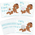 Geyee 60 Pieces Baby Shower Scratch off Game Funny Raffle Cards Baby Shower Party Games Decorations Cute Activity for Activity and Idea for Boy Girl(Brown)