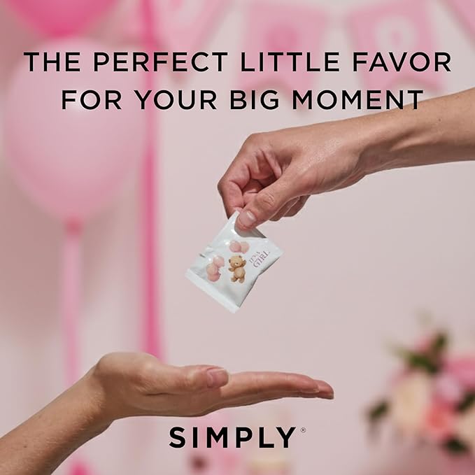 SIMPLY Peppermint "It's a Girl!", Individually Wrapped Breath Mints in Bulk, 50 Packets (2 per Packet), | Gender Reveal, Baby Shower, Party Favors