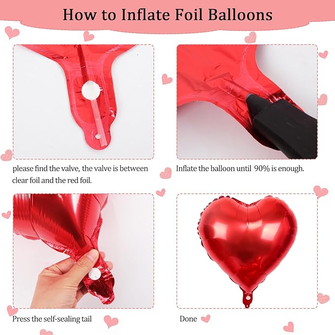 Happy Anniversary Decorations Set - Happy Anniversary Banner and Balloons, Photo Banner, I Love You and Red Heart Balloons with Rose Petals for Weddings, Valentine's Day and Anniversaries