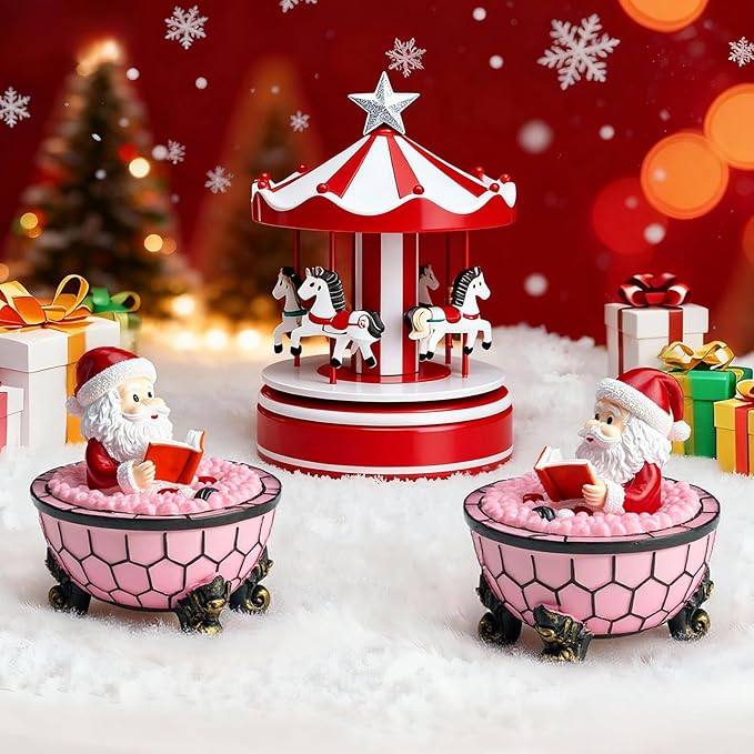 Christmas Santa Claus Bubble Bath Lamp, Creative Halloween Light, Santa Claus Bubble Bath Light, LED Night Light for Bathroom Decor, Christmas-Themed Bathtub Lamp for Halloween Party