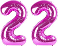 40 Inch Large 22 Balloon Numbers Rose Purple Big Foil Number Balloons Giant Helium Happy Birthday Party Decorations for Man and Women, Huge Mylar Anniversary Party Supplies