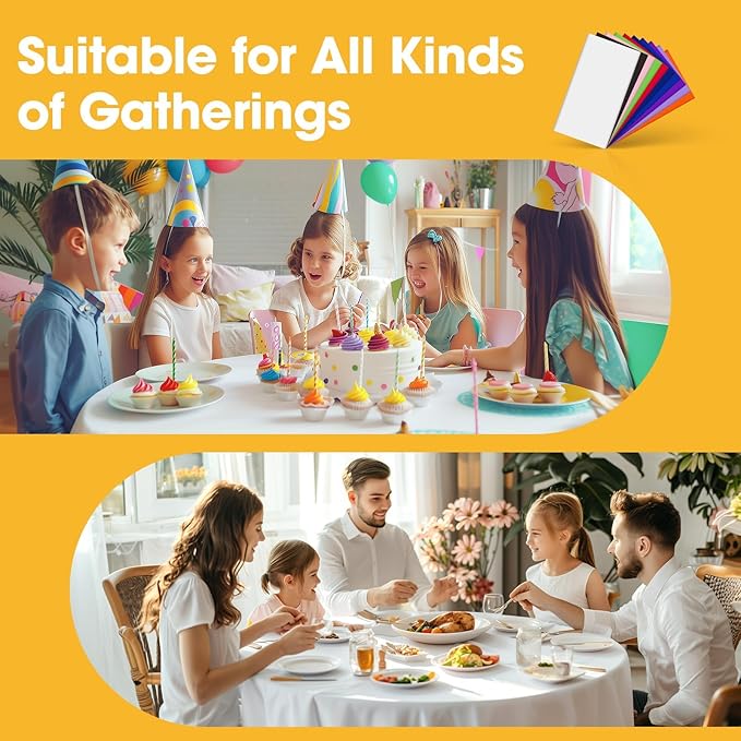 White Plastic Table Cloth - 4 Pack 84" Round Disposable Tablecloths for Round Tables, Table Cover for Holiday Parties & Gatherings