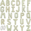 TONIFUL 52 Pcs 16 Inch Cream Green Letter A-Z Balloons,Custom Phrase Mylar Foil Alphabet Letter DIY Personalized Phrase Banner for Birthday Anniversary Celebration Graduation Party Supplies Decor