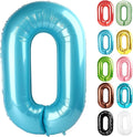 Pearlescent Blue Number 0 Balloon 40 Inch, 0 Balloon Numberfor 10th 20th 30th 40th 50th 60th Birthday Decorations, Pearlescent Blue Party Supplies for Men Women