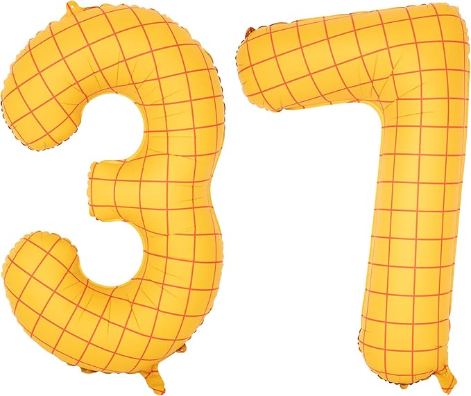 40-Inch Large Number Balloon Toy Inspired Story Matte Yellow Birthday Balloon Western Rodeo Party Supplies Boy Girl Story Anniversary Kids Birthday Party Cowboy Farm Themed Baby Welcome Decorations