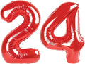 40 Inch Red Number 24 Digital Balloon,Jumbo Mylar Foil Helium Balloon for 24 Balloons for Birthday Party,Wedding Anniversary Party Decorations