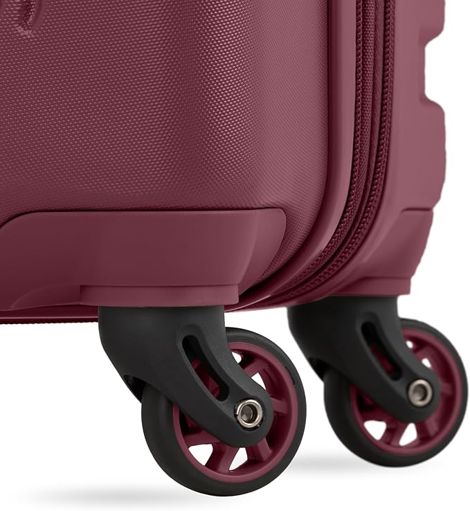 SwissGear 7366 Signature Hardside Expandable Luggage with Spinner Wheels, TSA Lock, Cup-Holder, Merlot, Carry-On 19-Inch