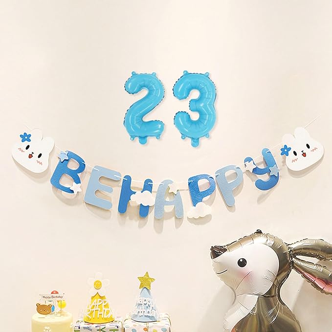 2 Set 20 Pcs Number Balloons 16 Inch Baby Blue 0-9 Number Mylar Foil Balloons Baby Blue Custom Digital Balloons for Birthday Party Engagement Graduations Anniversary Baby Shower Decor Party Supplies