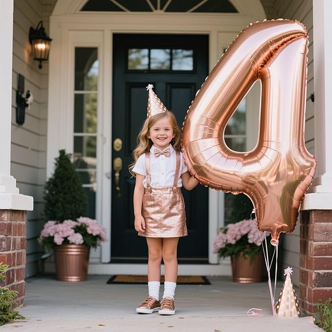 40 Inch Rose Gold Balloon Number 14 Balloon,Jumbo Mylar Foil Helium Balloon for 14 Digital Balloons for Birthday Party,Wedding Anniversary Party Decorations