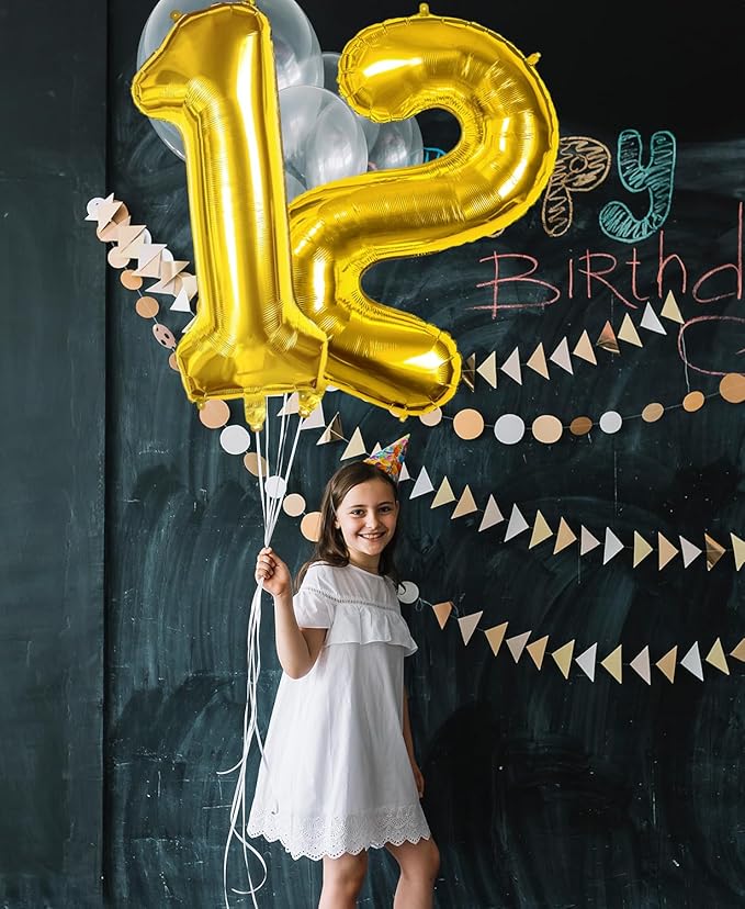 Smlpuame 40 inch Number Balloon 0-9 Gold Large Number 10 Balloons,Digital Balloons for Birthday Party Celebration Decorations Supplies, Helium Foil Number Balloons for Wedding Anniversary