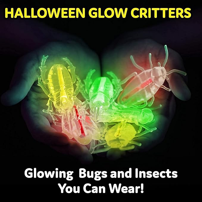 Glow Critters Easter Egg FIller & Basket Stuffer - Glow Sticks Party Favors - Glow in The Dark Party Supplies - 50 Count