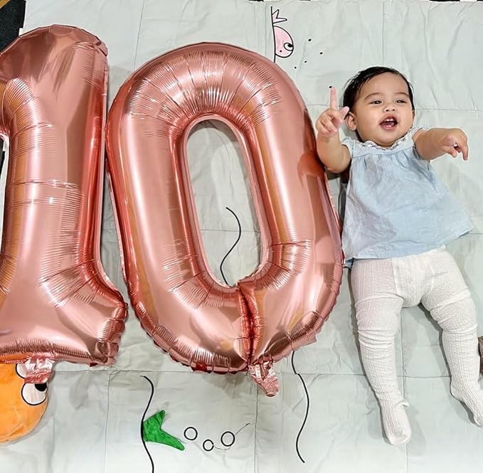 Rose Gold 9 Balloon, Number Balloons 40 Inch, 9th Giant Birthday Decorations for Boys Girls, 19th 29th Party Decorations Supplies, Number 9 Balloon