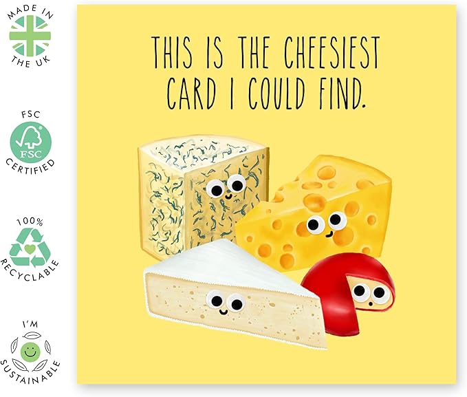 CENTRAL 23 Funny Birthday Card - This is The Cheesiest Card I Could Find - Anniversary or Valentines Day Card for Him & Her Husband Wife - Happy Mother’s Day Card for Mom