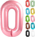 Pearlescent Pink Number 0 Balloon 40 Inch, 0 Balloon Numberfor 10th 20th 30th 40th 50th 60th Birthday Decorations, Pearlescent Pink Party Supplies for Men Women