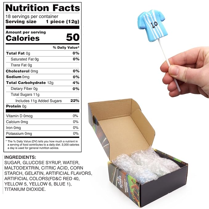 Soccer Lollipops, Ball, Jersey, and Field Individually Wrapped Suckers, Sports Team Party Favor Candy and Goodie Bag Fillers, 18 Count