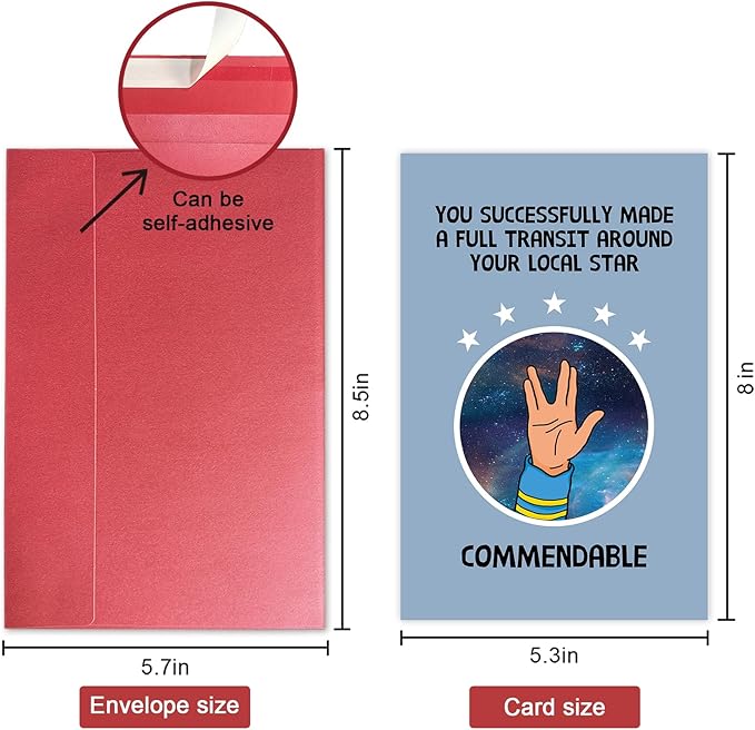 SuperShunhu Movie Birthday Card - Funny Humorous Space Travel Card for Men & Women