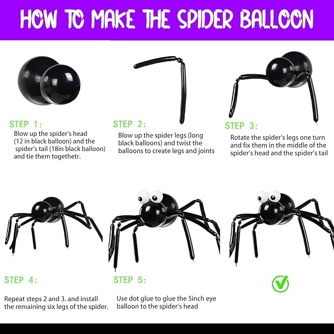 Halloween Balloon Garland Arch Kit 100+pcs Orange and Black Purple green balloons with Spooky Bat Pumpkin foil Balloons spider web for fall Halloween Party spooky-themed birthday Decorations