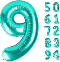 Teal Blue 9 Balloon, Number Balloons 40 Inch, 9th Giant Birthday Decorations for Girls, 19th 29th Party Decorations Supplies, Number 9 Balloon
