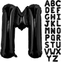 Black Letter M Balloons, 40 Inch Alphabet M Letter Balloons Foil Mylar Big Letter Balloons for Birthday Party Anniversary New Year Graduation Wedding Decorations