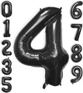 40 Inch Large Black Number Celebration and Decoration Balloon for Birthday Parties, Graduations, Anniversaries, Weddings, Photo Shoots, Special Events - Helium Foil Mylar (Black Number 4)