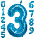 40 Inch Large Blue Number Celebration and Decoration Balloon for Birthday Parties, Graduations, Anniversaries, Weddings, Photo Shoots, Special Events - Helium Foil Mylar (Blue Number 3)