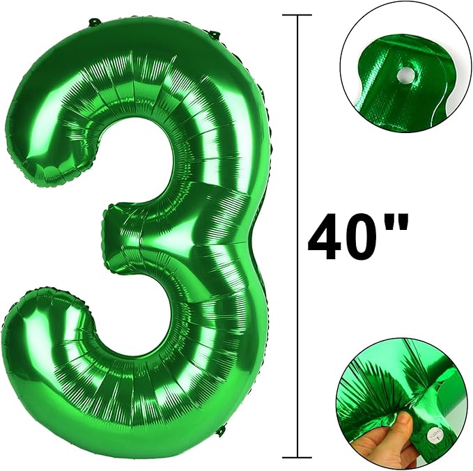 40 Inch Green Number 13 Digital Balloon,Jumbo Mylar Foil Helium Balloon for 13 Balloons for Birthday Party,Wedding Anniversary Party Decorations