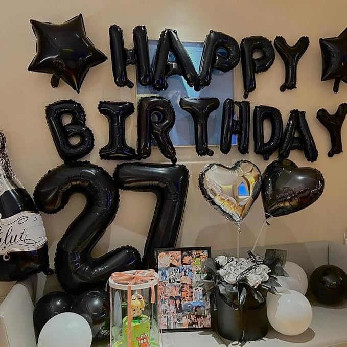 40 inch Black 6 Number Balloon Giant Foil Helium Balloons Black Large Digital Balloon 6 Number 6 Balloons for 6th Birthday Party Decorations Anniversary Events Decoration Supplies