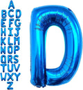 40 Inch Blue Letter D Balloons, DIY Phrase Foil Alphabet Letter D Balloons DIY Word D Banner for Birthday Anniversary Celebration Graduation Party Supplies Decoration
