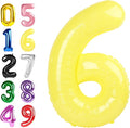 6 Balloon Numbers, 40 Inch Foil Big Balloon for Men And Women, Yellow Balloons for 6, 16, 26, 60, 2026 Graduation, Birthday, Wedding Anniversary, Xmas, Party Supplies