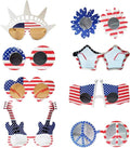 American Flag Glasses 8pcs, Fourth 4th of July Party Accessories, USA Veterans Day decoration Memorial Day Patriotic Party Favors, Red White and Blue Photo Booth Props
