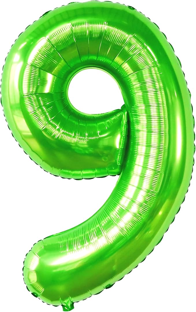 KatchOn, Giant Light Green Number 9 Balloon - 40 Inch | Foil 9 Birthday Balloon for 9th Birthday Decorations | 9th Anniversary Decoration | Green Party Decoration