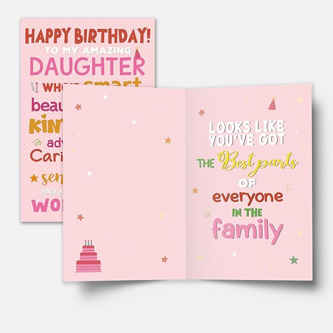 Birthday Card for Daughter, Funny Birthday Card Gift for Adult Daughter from Mom Dad Parents, Heartwarming Greeting to A Wonderful Daughters
