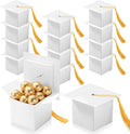 TaoBary 12 Pieces Graduation Candy Box Graduation Decorations Party Gift Boxes Graduate Cap Box Candy Chocolate Cookie Supplies for Ceremony Party(White)