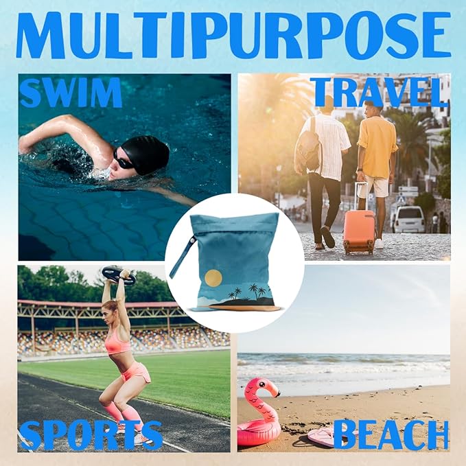 Beach Essentials, Wet Bag for Swimsuit Dirty Clothes Yoga Gym Diaper, Wet Dry Bag, Beach Vacation Essential for Travel Poor Bathing Summer Coastal Gifts