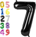 7 Balloon Black Number, 17th Birthday Decorations For Boys And Girls, 40 Inch Big Balloons for 7, 17, 27, 70 Birthday, Wedding Anniversary, Christmas, New Year, Halloween Party Decoration