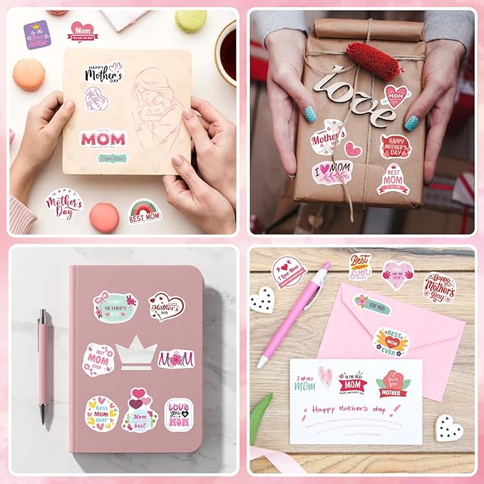 Happy Mothers Day Stickers, 321Pcs Mother's Day Stickers, Mom Stickers, Mothers Day Gifts Cards Lables